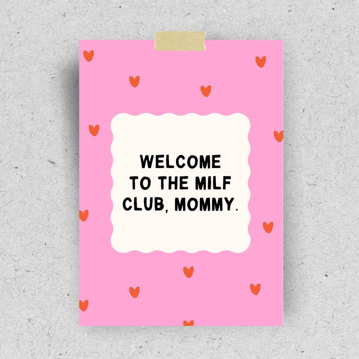hellopinlin - Wholesale Postcard - Postcard "Welcome to the MILF Club, Mommy" | Recycled paper0