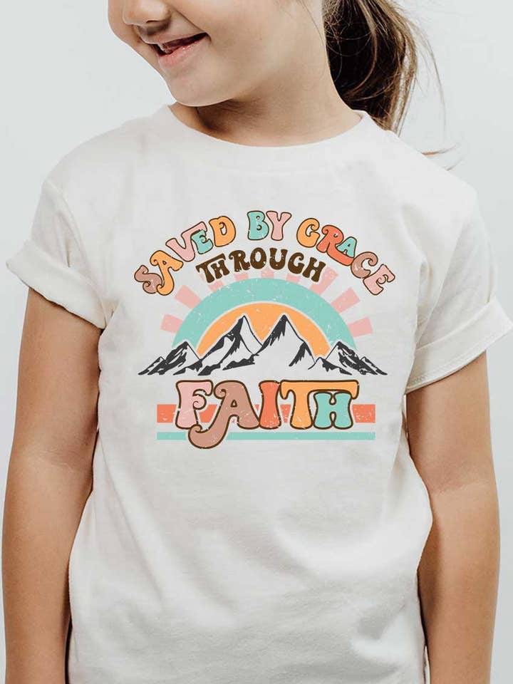 Kids By Kissed Apparel - Wholesale Screen Printed T-Shirt - Kids - Saved BY Grace Kids Graphic Tee1