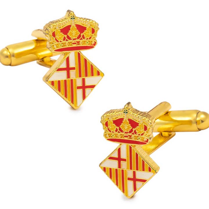 Beclosetoyou - Venta al por mayor Botón/prendedor - Gemelos de Camisa y Pin del Escudo de la ciudad de Barcelona0