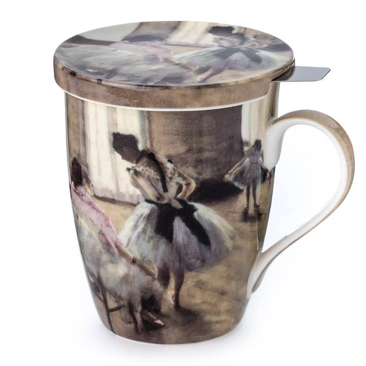 Degas 'The Dance Lesson' Tea Mug w/ Infuser & Lid for wholesale by McIntosh Mugs