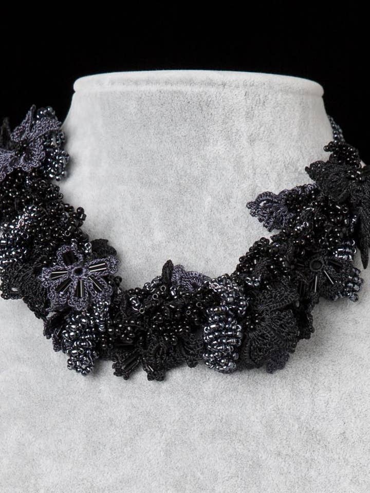 Bouquet Choker - Black for wholesale by Meredith Strauss