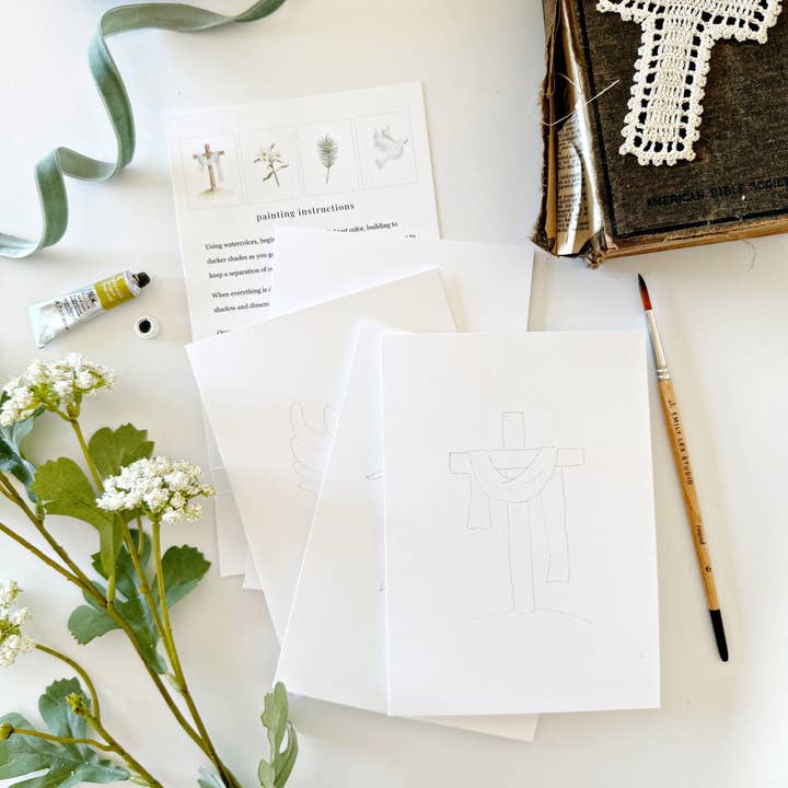 emily lex studio - Wholesale Stationery/Notecard Set - he is risen paintable watercolor notecard set2