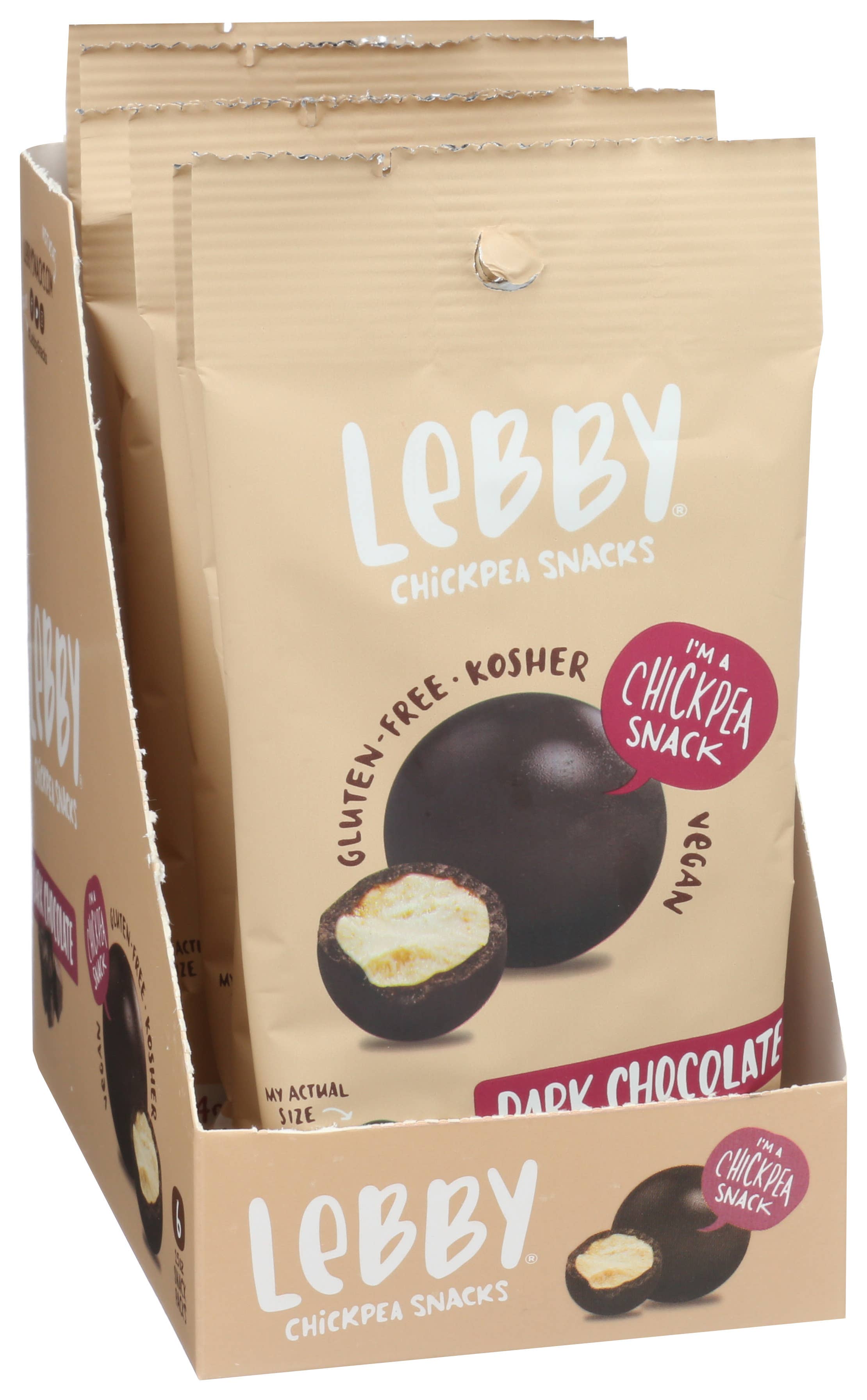 Lebby Snacks - Wholesale Chocolate Covered Sweets - Lebby Dark Chocolate Chickpeas 1.5oz3