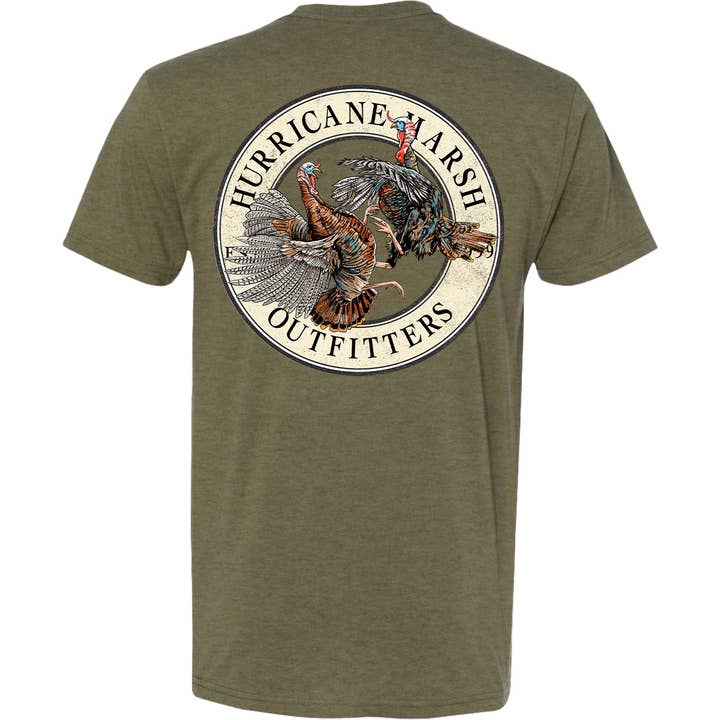 T-shirt Rivalité Printemps - Olive Chiné pour la vente par Hurricane Marsh Outfitters