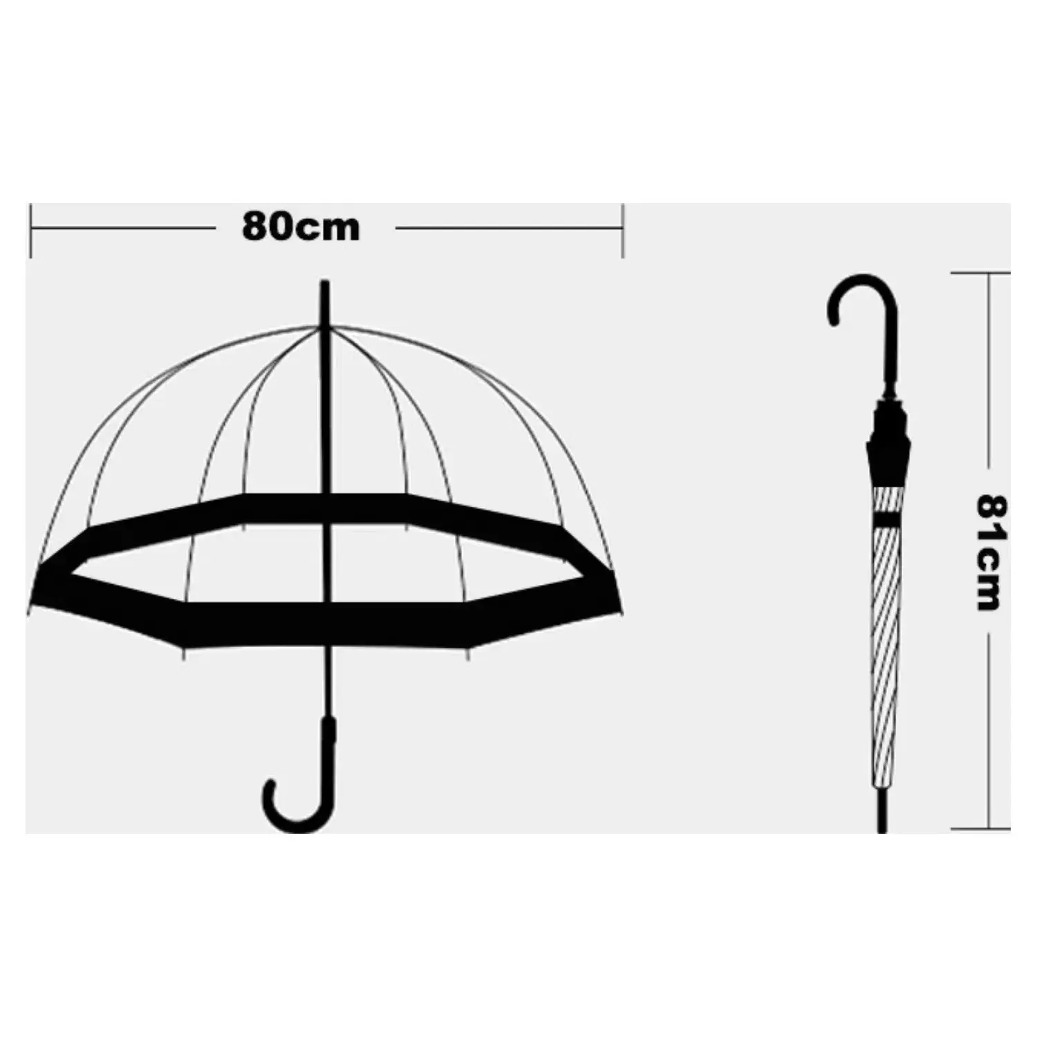 Superbia – wholesale Umbrella – Women's – Ladies Dome Shape Plastic See Through Long Stick Umbrella5