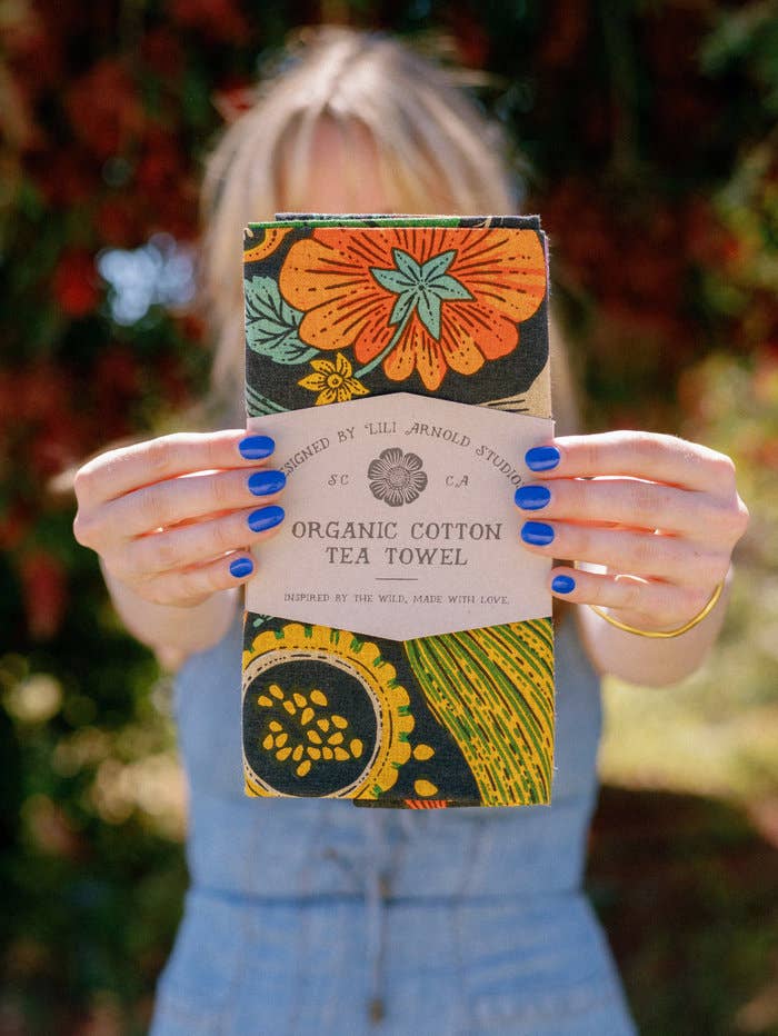 Lili Arnold - Wholesale Tea Towel - Organic Cotton Tea Towel - Midnight Veggie2