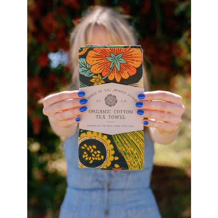 Lili Arnold - Wholesale Tea Towel - Organic Cotton Tea Towel - Midnight Veggie2