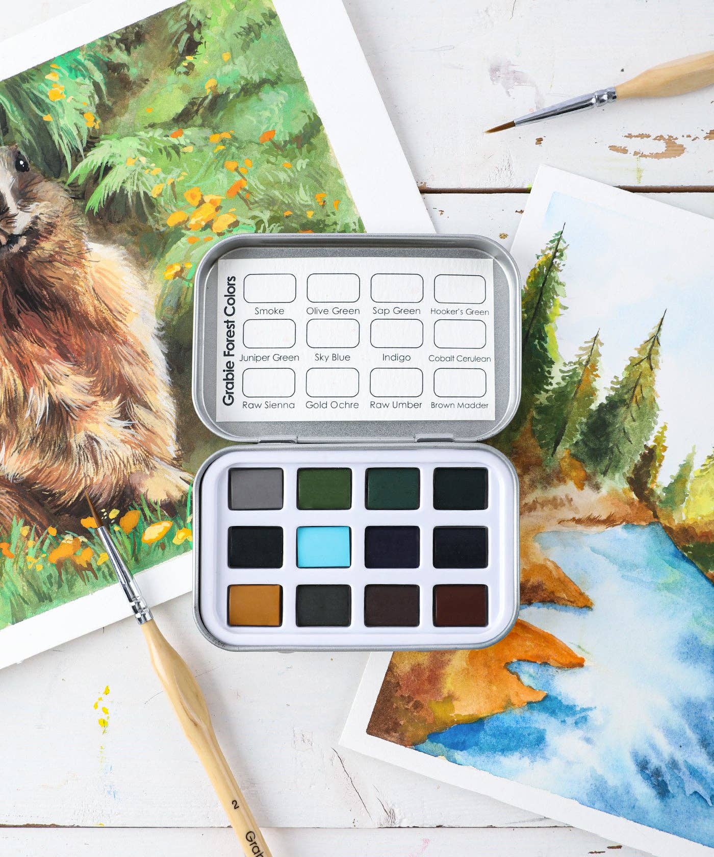 Grabie - Wholesale Watercolor Paint - Watercolor Pocket Set of 12 - Forest Colors2