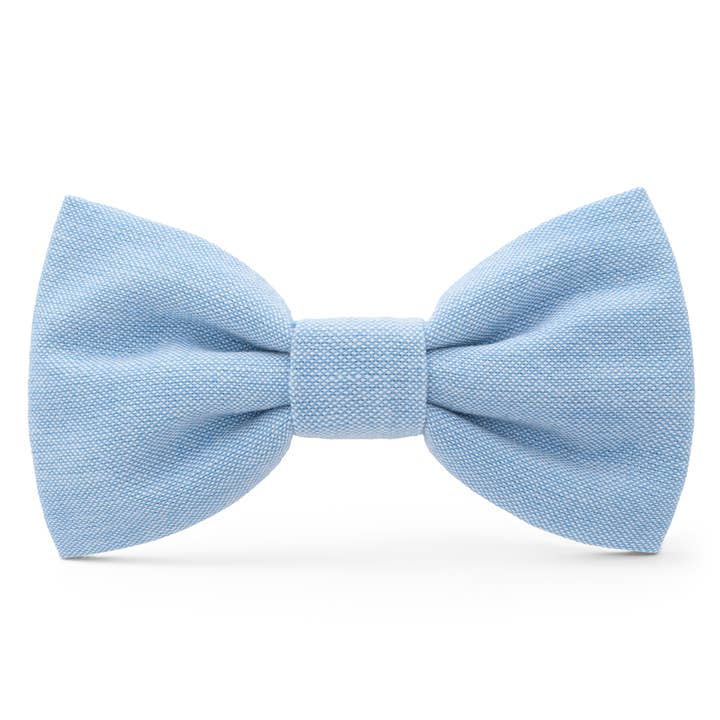 Blue Chambray Dog Bow Tie for wholesale by The Foggy Dog