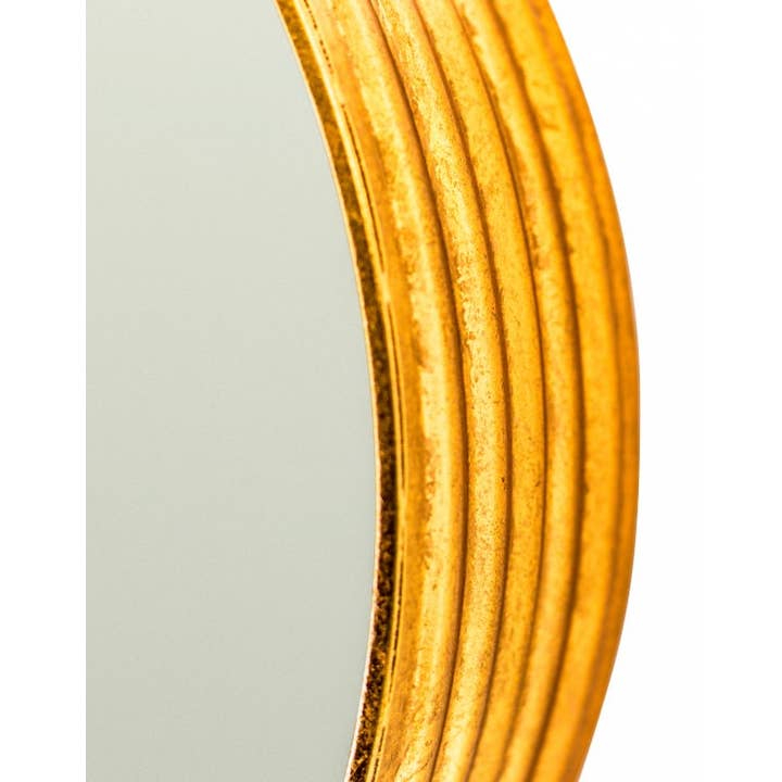 McGowan & Rutherford Ltd - Wholesale Decorative Tabletop Object - Gold Leaf Ribbed Cylinder Mirror 40cm1