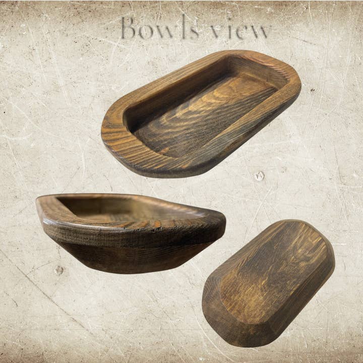 Rustic Haven Decor - Wholesale Decorative Plate/Dish/Bowl - 12 pack Wooden Dough Bowl Decor Hand Carved