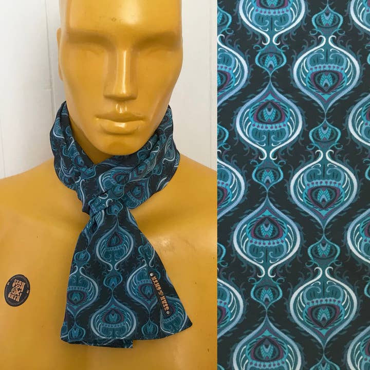 Sixties Mod Scarf, Blue Retro Scarves. for wholesale by Stan and Gwyn