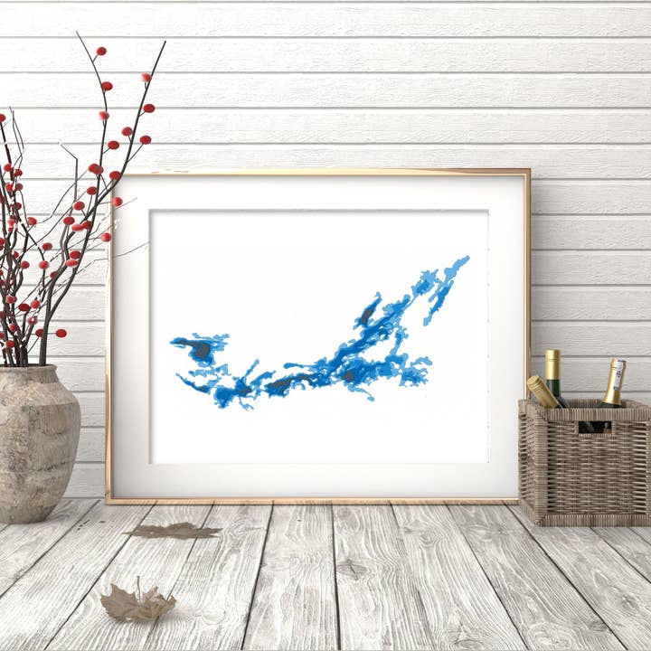 Red Lake Paper Bathymetric Map for wholesale by Cardtography