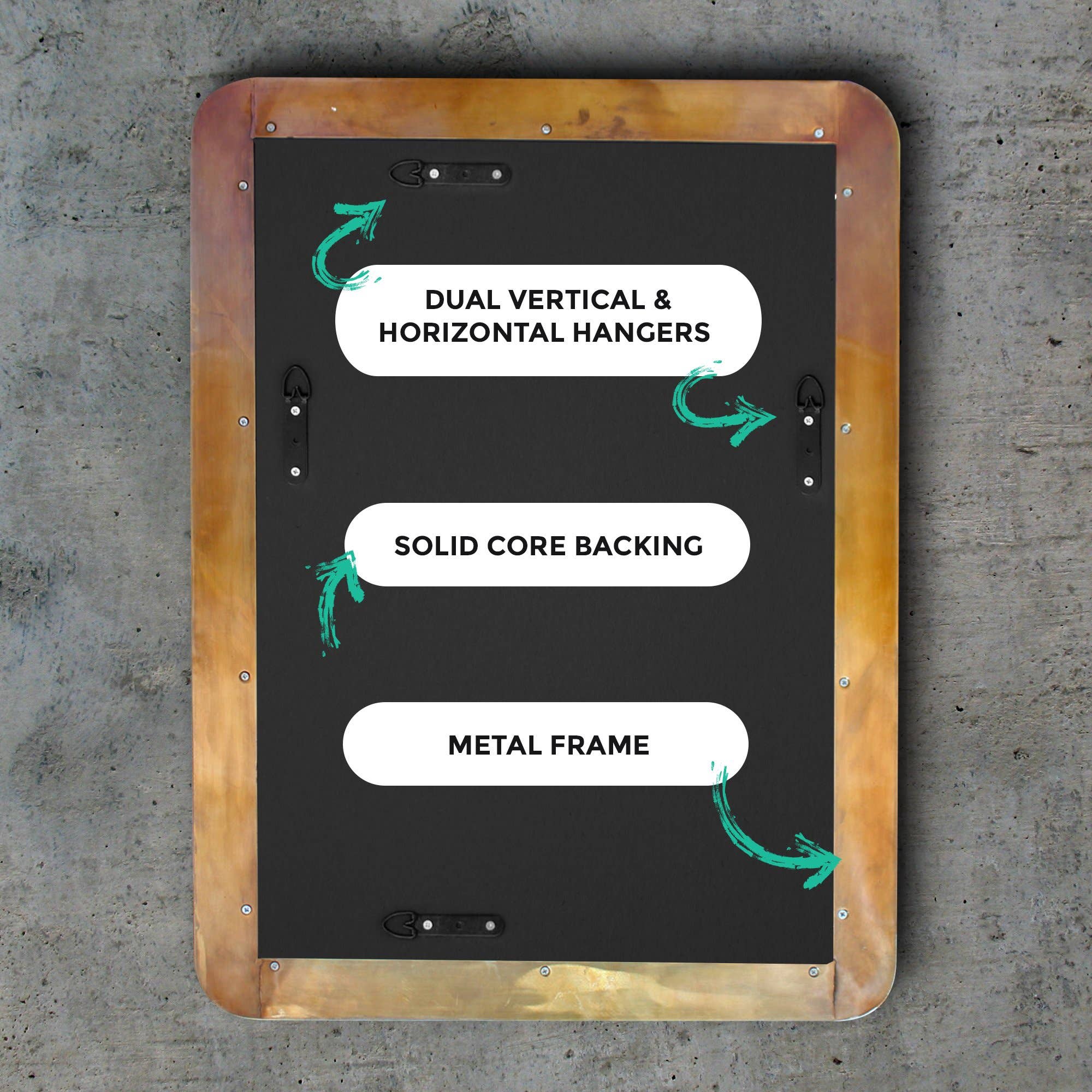 Wall Charmers – Espelho de parede por atacado – Espelho de banheiro dourado, 22 “x30"4