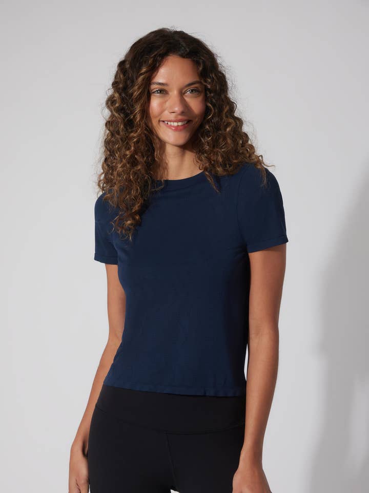 Women's Everyday Short Sleeve Crew Neck Top for wholesale by 90 Degree by Reflex & Yogalicious