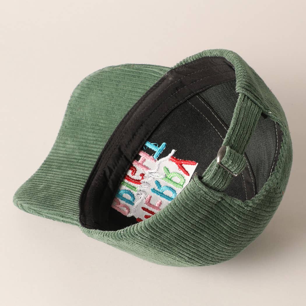 Fashion City - Wholesale Baseball Cap - Women's - MERRY BRIGHT Embroidery Corduroy Cap22