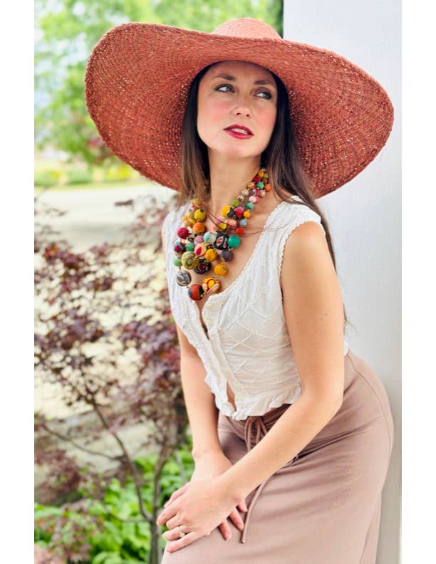 Shebobo - Wholesale Straw Hat - Women's - Natasha 7" Wide Brim Woven Straw Sun Hats16