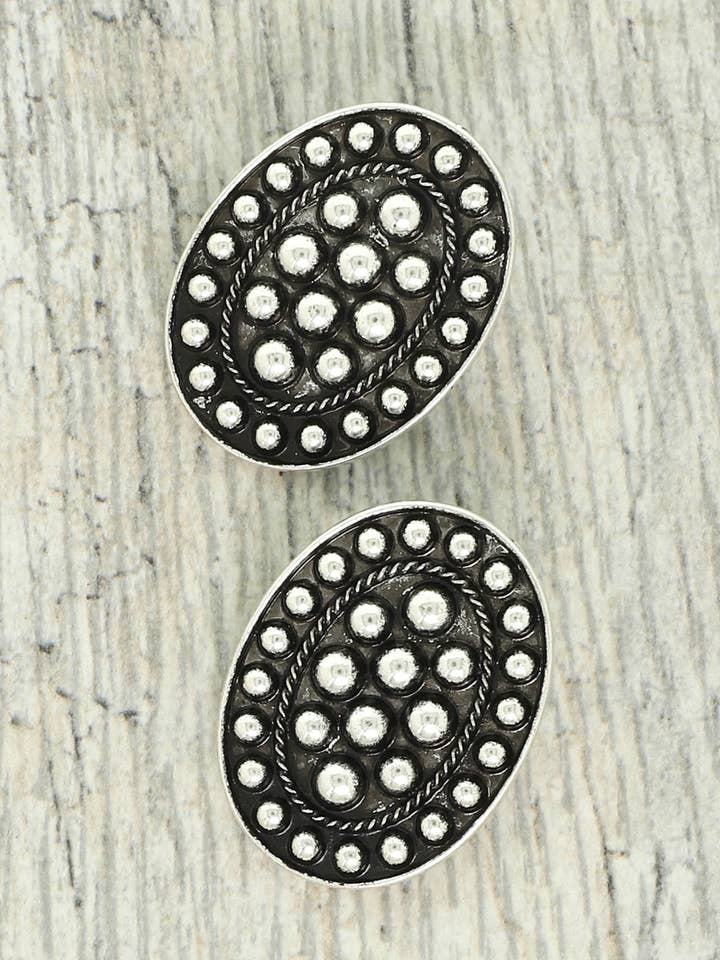 Western Bubble Pattern Oval Post Earrings for wholesale by SP Sophia Collection