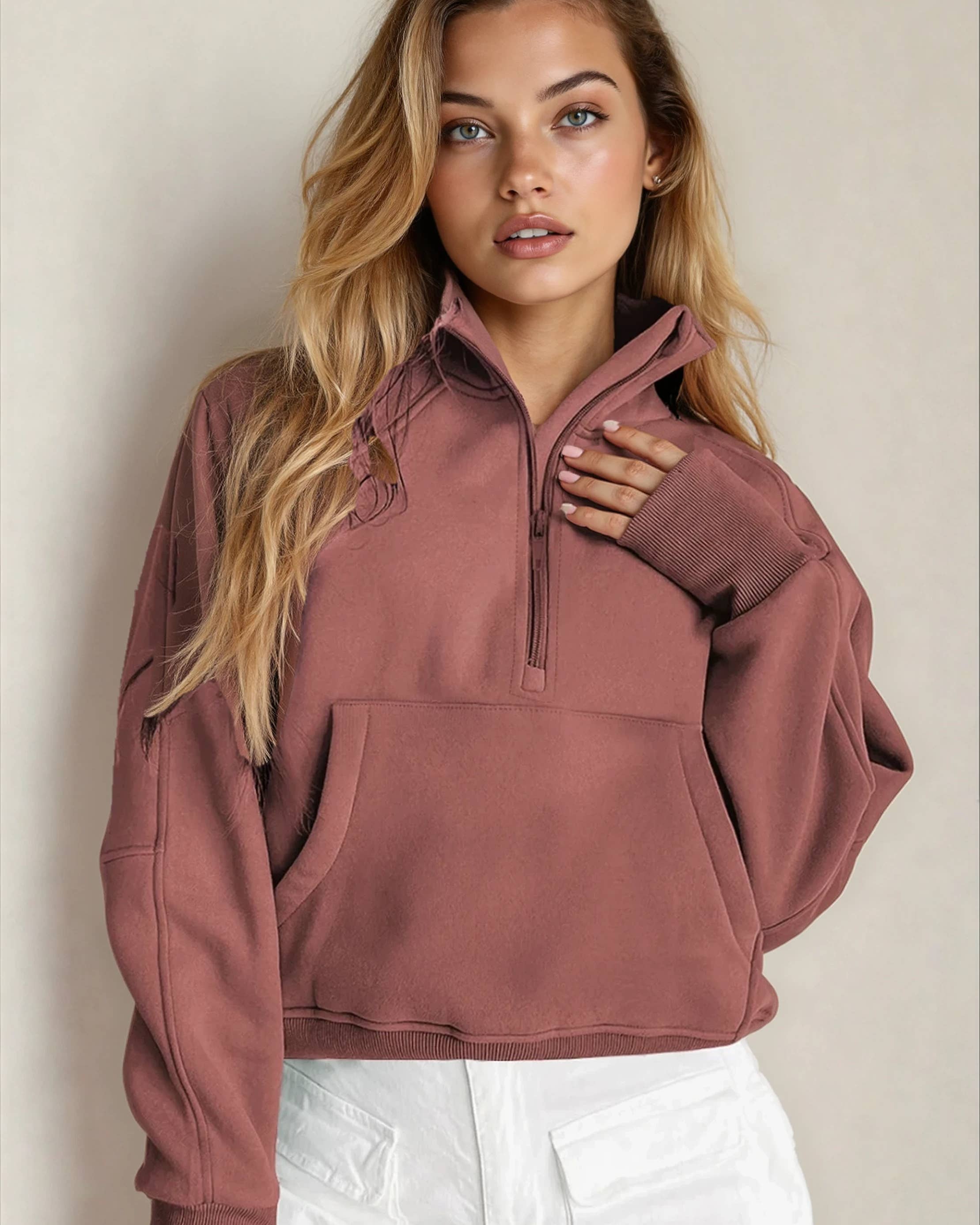 Brown Haven Pullover - Mauve for wholesale on Faire