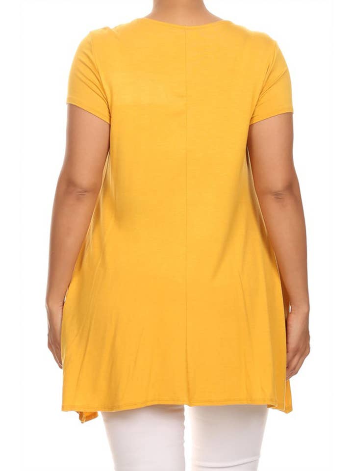 MOA COLLECTION - Vendita all'ingrosso Tunica - Donna - Tunica da donna Casual Taglie forti Manica corta Tinta unita Top3