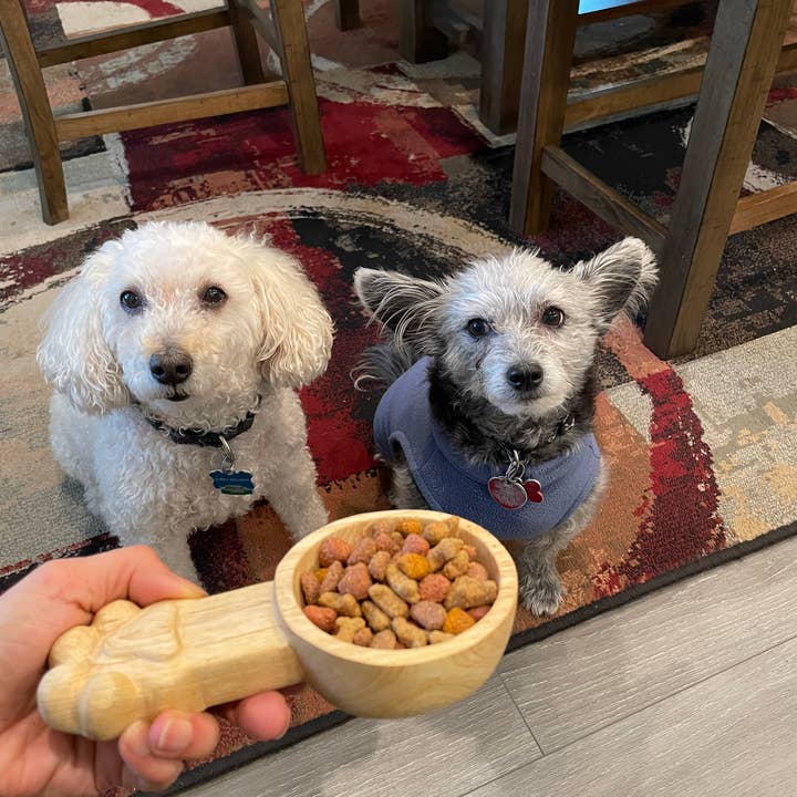 Azizi Life - Wholesale Pet Bowl - Cat/Dog - Hand-Carved Wooden Dog Scoop