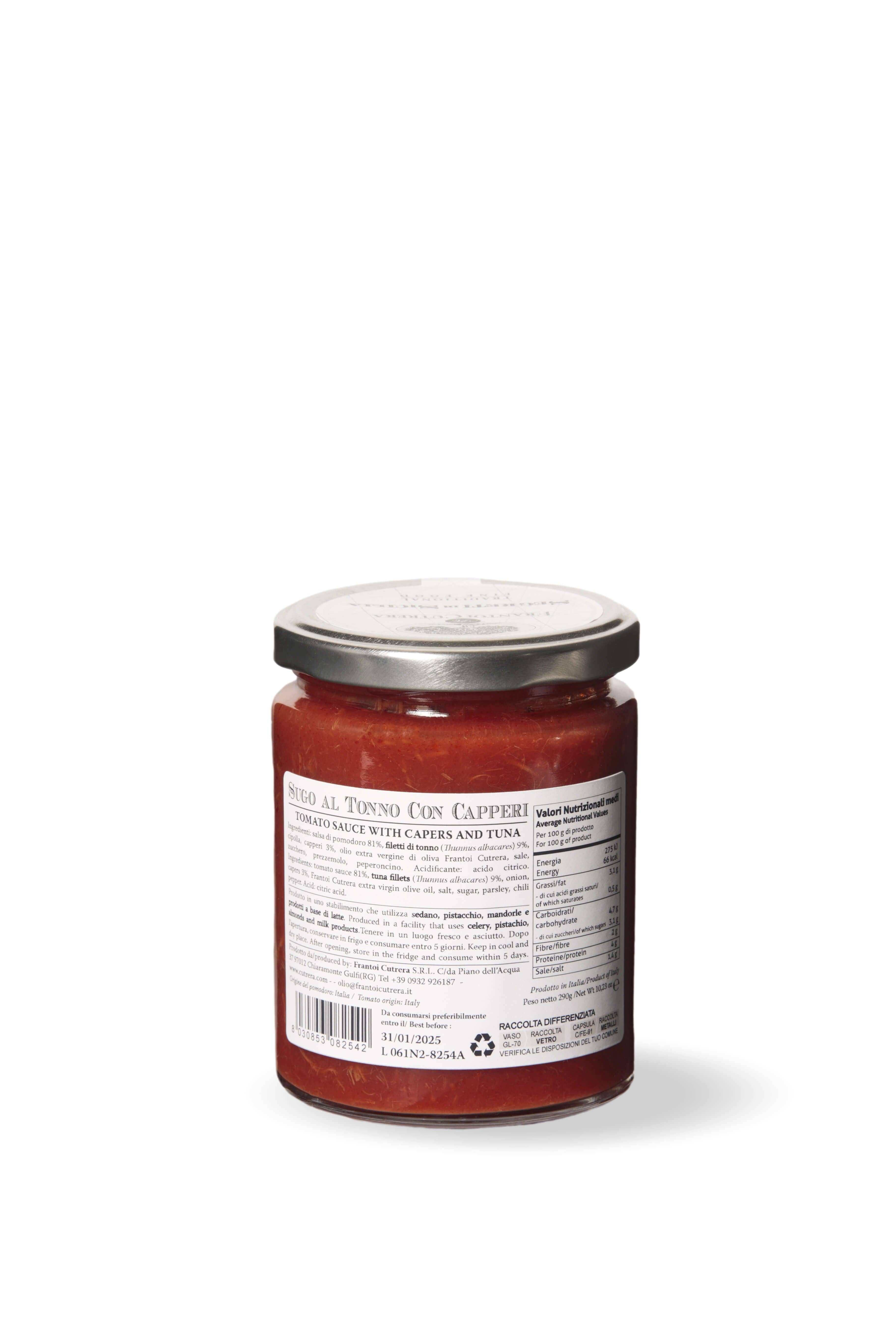 Frantoi Cutrera - Wholesale Pasta Sauce - Tuna sauce with capers - Secrets of Sicily3