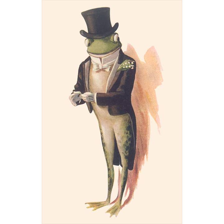 Greeting Card AN-411 Dapper Frog for wholesale by Found Image Press