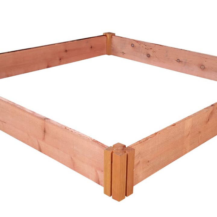 Growgardens 4' x 4' x 5.5" Redwood Raised Garden Bed for wholesale by GrowGardens