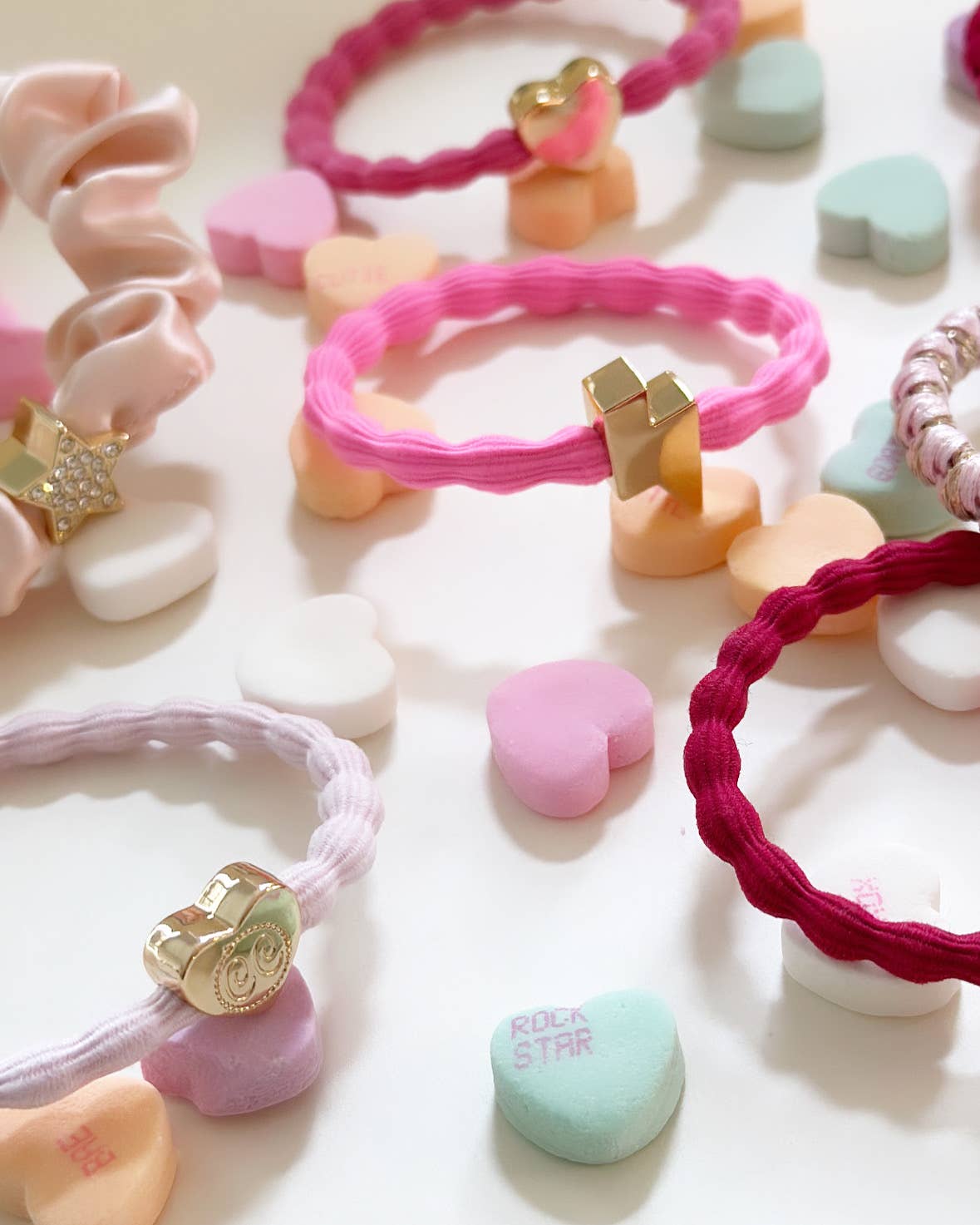 Charms by Charlotte - Wholesale Hair Tie - Gold Lightning Bolt - Neon Pink6