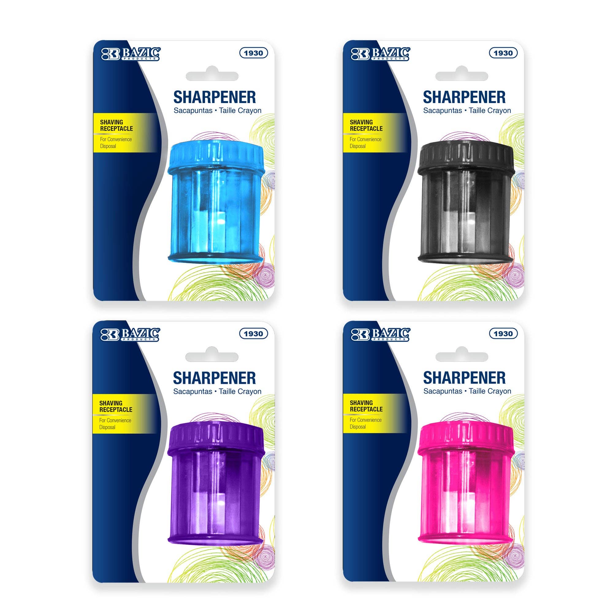 Luna Office Supply -  Everyday Essential - Wholesale Pencil Sharpener - Single Blade Sharpener w/ Round Receptacle0