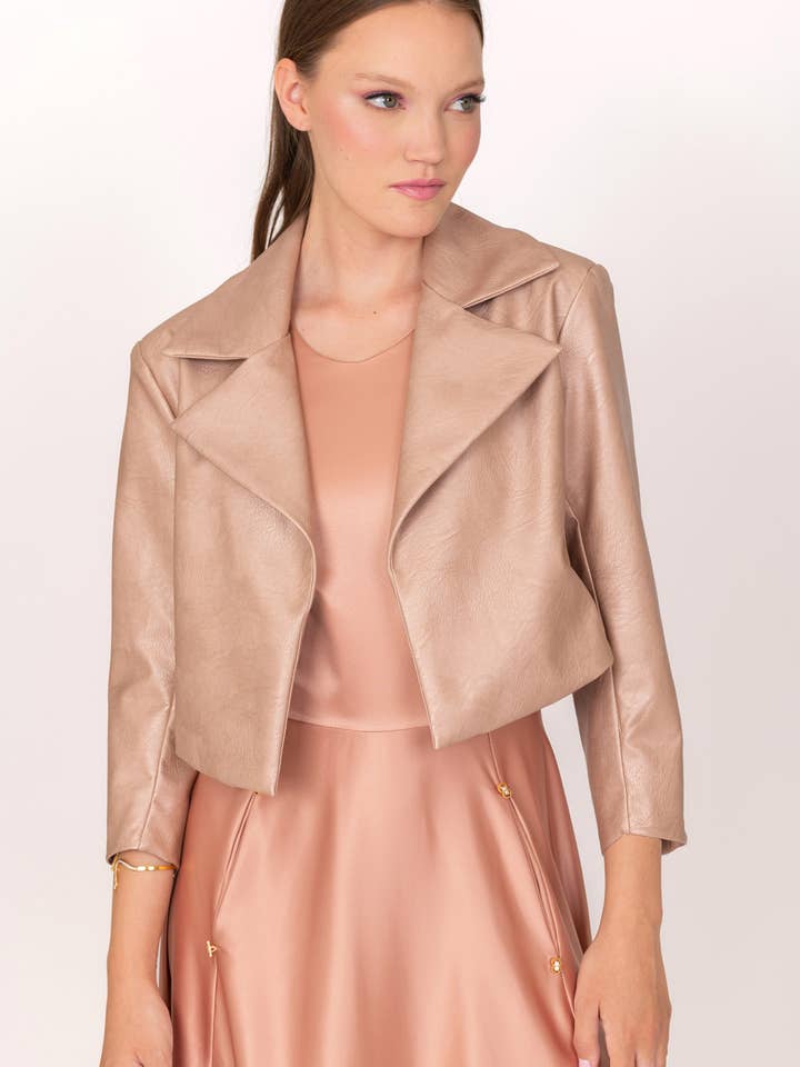 Veste en faux cuir à col à revers 50 % PU 50 % VI pour la vente par Siste's S.p.A.