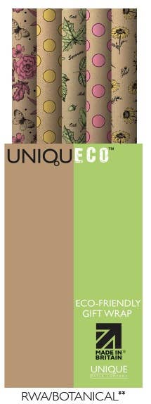 The Unique Paper Company – rolo de papel de embrulho por atacado – Papel de embrulho ecológico Botanical FSC™ Kraft (42 Rolos)1