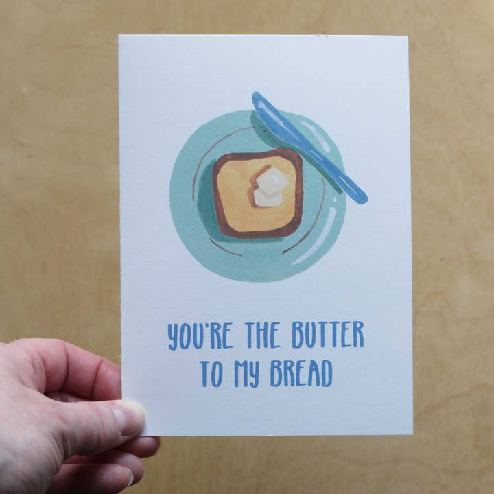 Pain et beurre, carte de voeux d'amour pour la vente par Kristie Lyn Studios