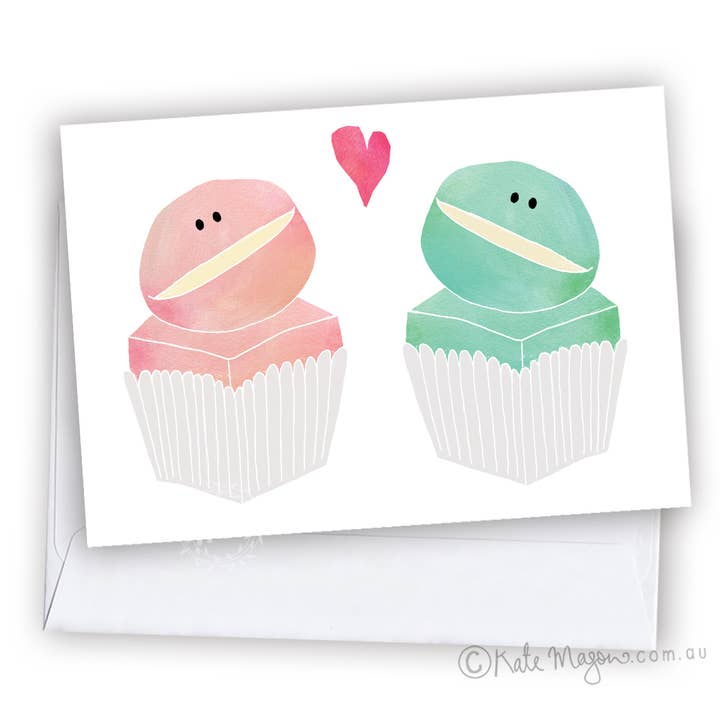 Frog Cakes GREETING CARD for wholesale by Kate Mason Artist