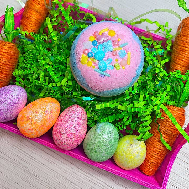 Mandatory Me Time - Wholesale Bath Bomb/Fizz - Easter Cotton Candy Bath Bomb | Pink/Blue