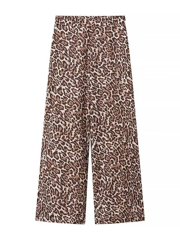 Leopard Print Vest and Wide-Leg Pants Set for wholesale on Faire4