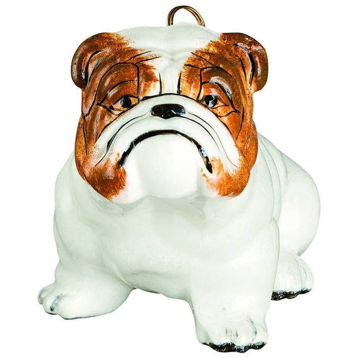 Handgjord Bulldog glasprydnad för wholesale av Joy To The World Collectibles