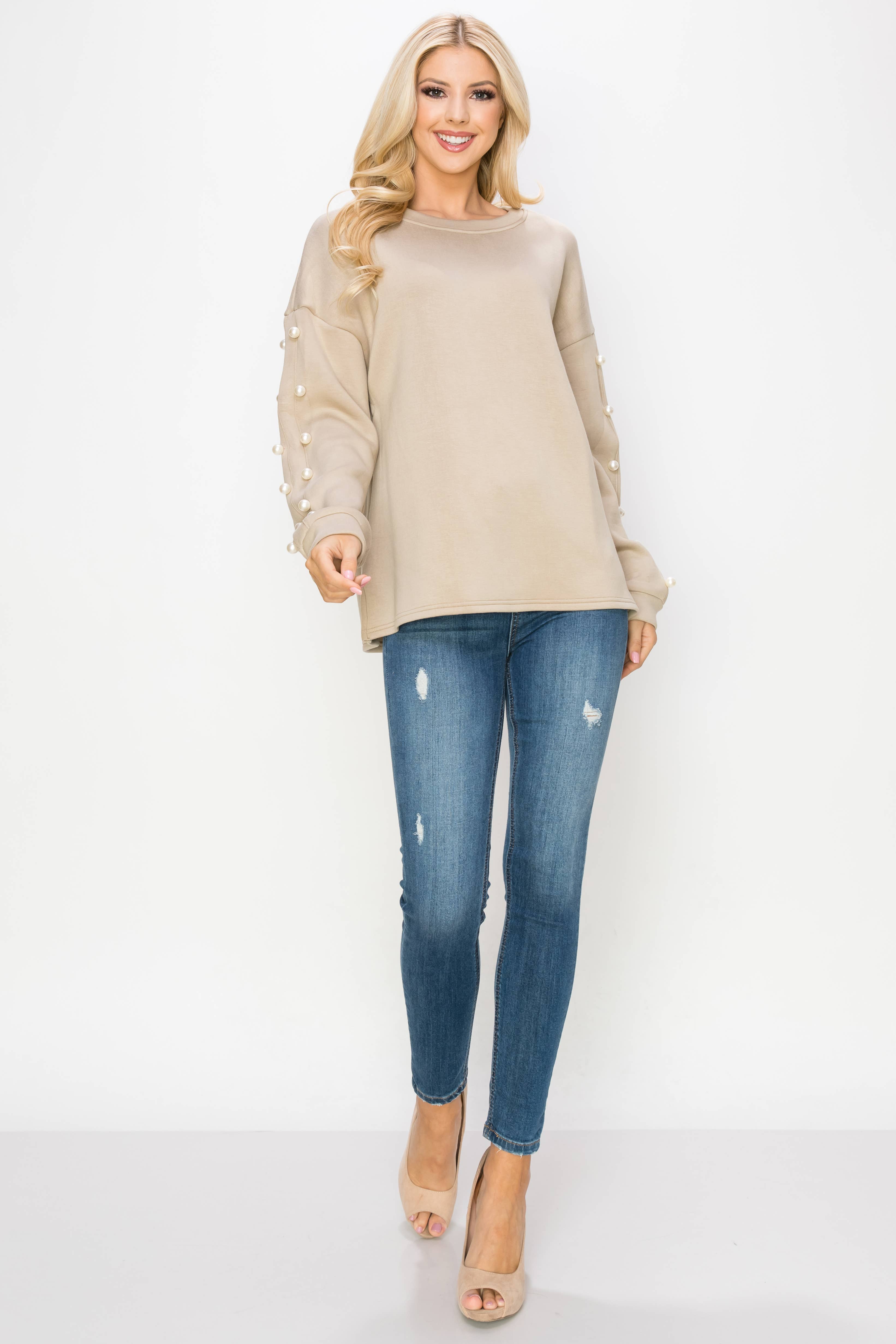 Joh Apparel - Venta al por mayor Jersey corto de punto - Mujer - Top de perlas Katri Stretch French Scuba14