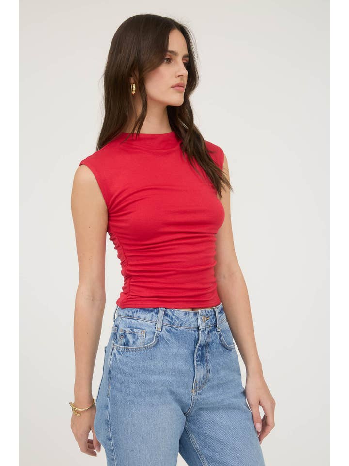 The Workshop Studio - Vente Haut en maille – femme - TOP EN MAILLE FRONCÉE À COL CHEMINÉE RÉVERSIBLE (PRÉ-COMMANDE)26