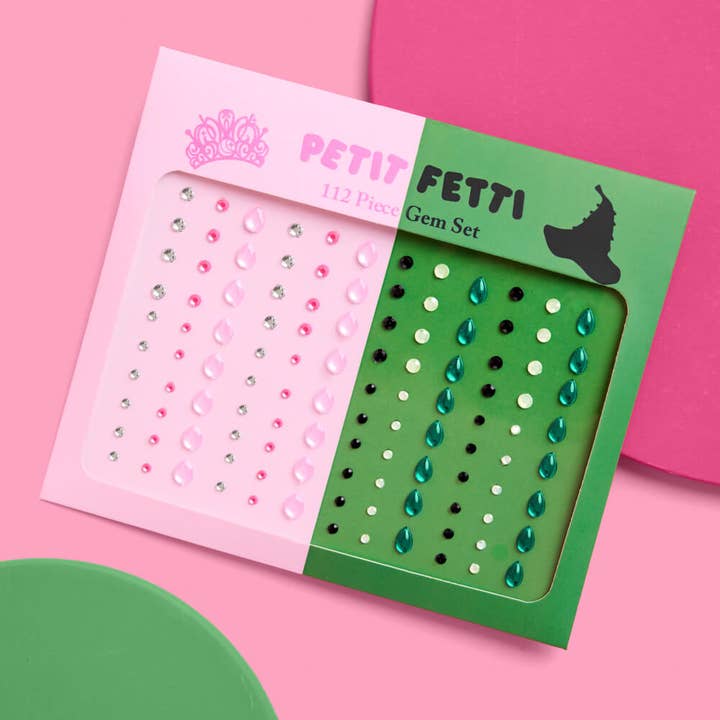 xo, Fetti - Wholesale Temporary Tattoo - Pink and Green Witch Face Gems | Halloween makeup, sparkle1
