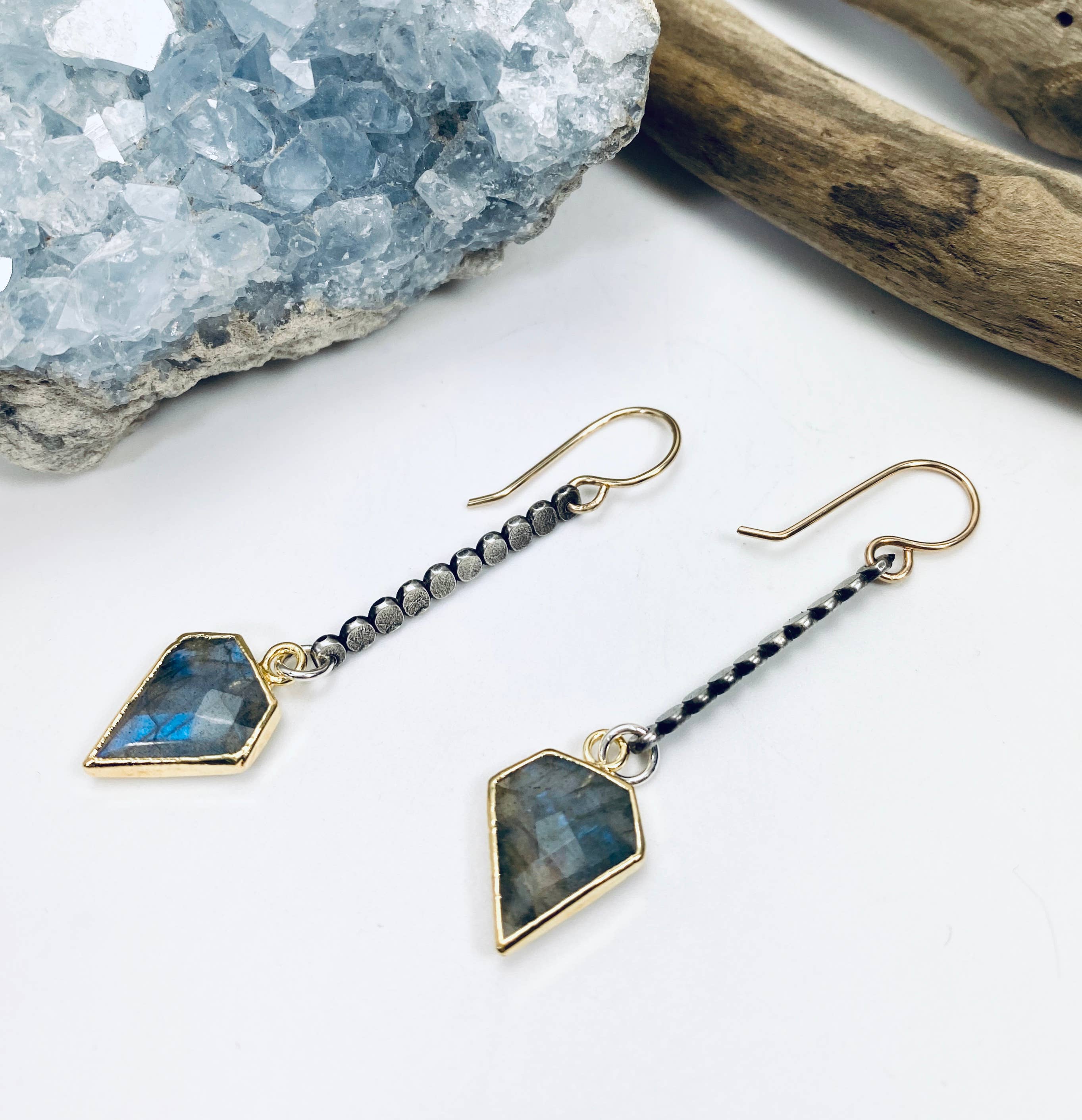 Laura J Designs - Wholesale Dangle Earrings - Oxidized Geometry Earrings1