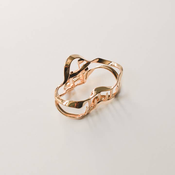 nar'sha - Wholesale Hair Clip - Women's - Wave Hair Claw Clip | Gold