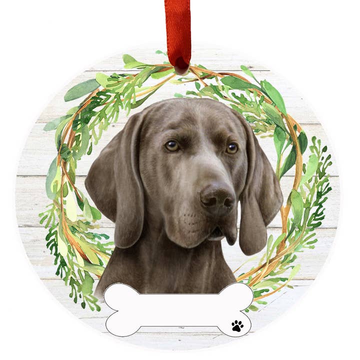 E&S Pets - Wholesale Ornament - Weimaraner Ceramic Wreath Ornament0