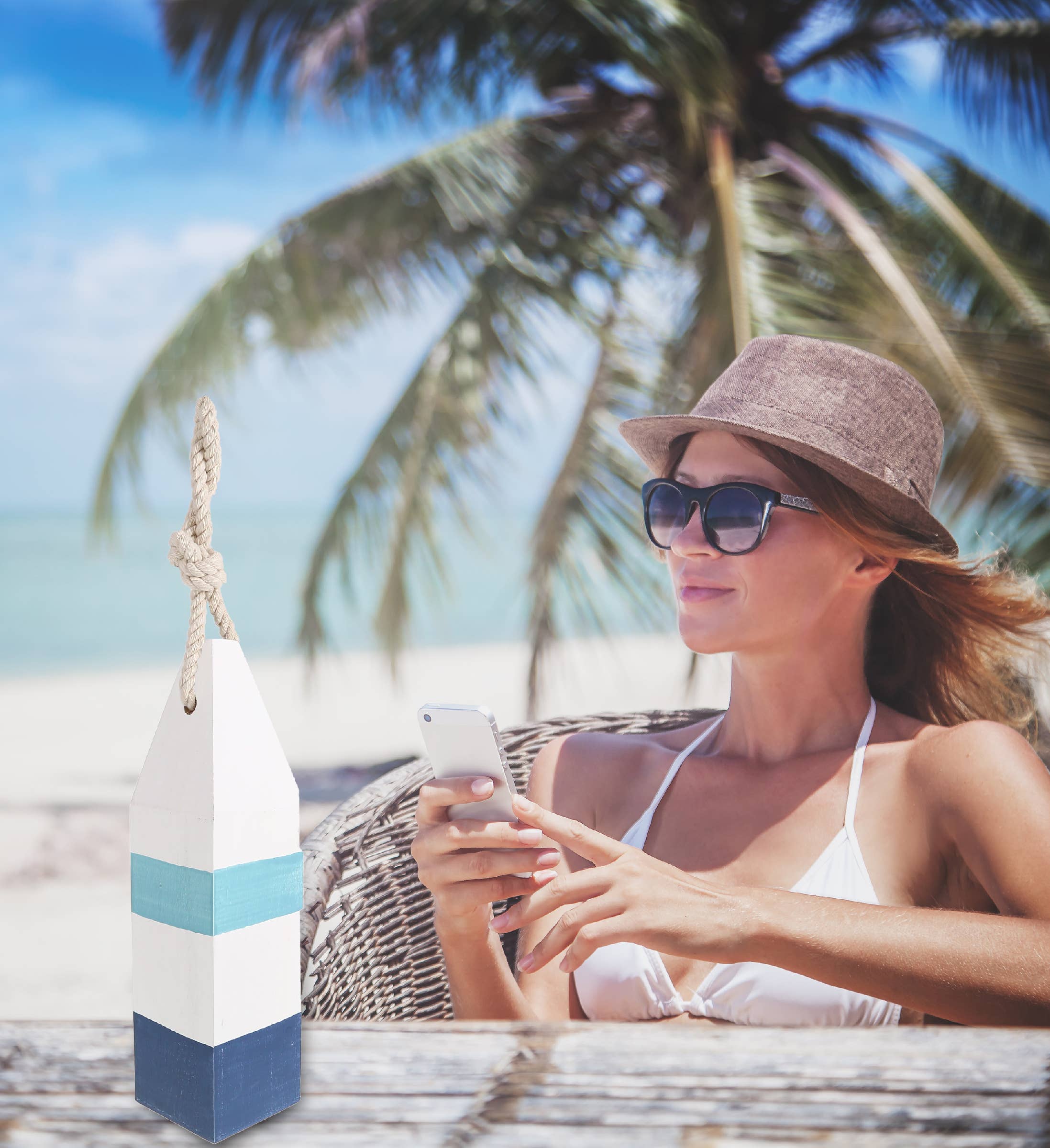 Cota Global - Wholesale Decorative Figurine - Nautical Decor - Blue Mist Buoy3