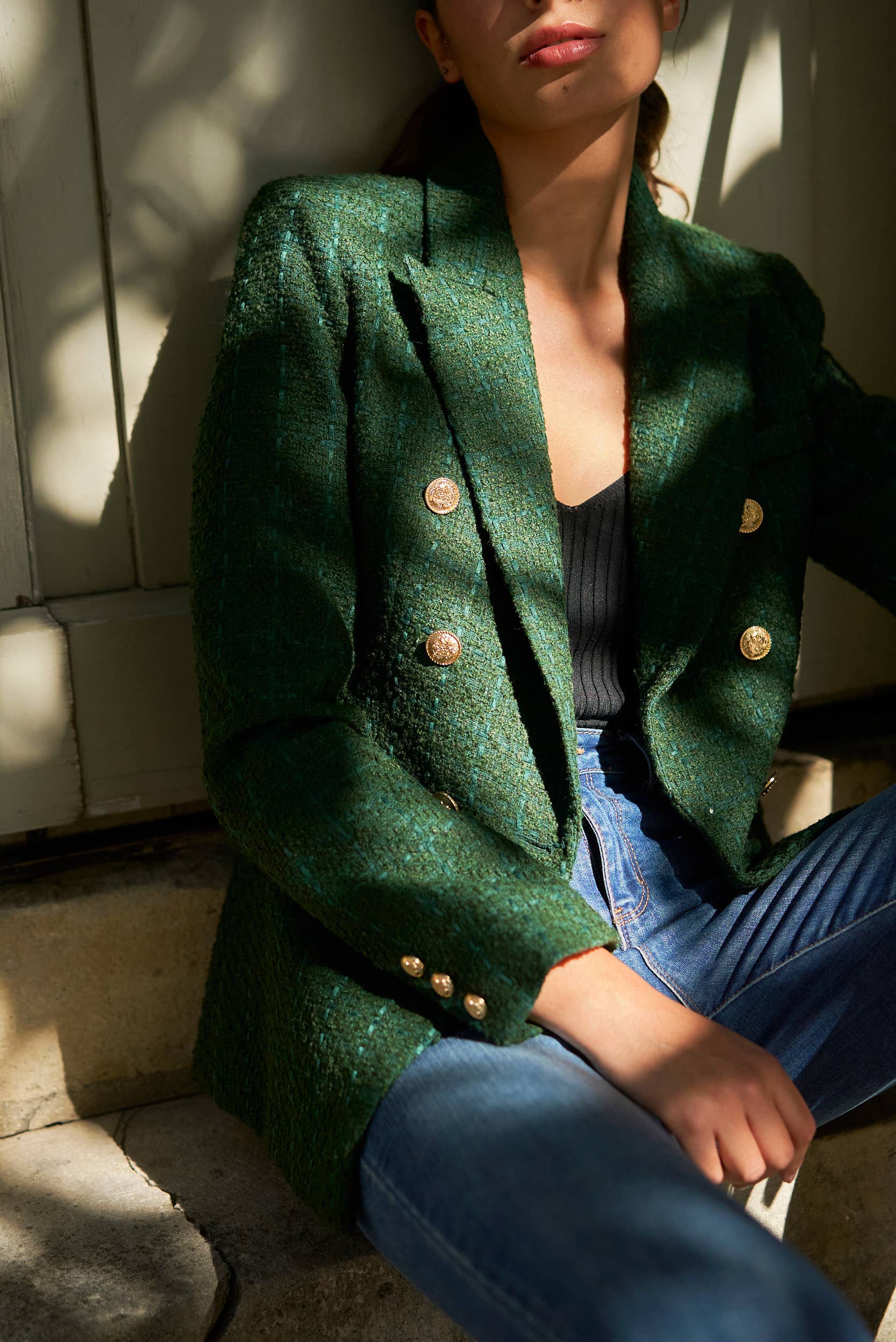 Attentif Paris – wholesale Jacket – Women's – Slim Fit Plain Tweed Jacket9