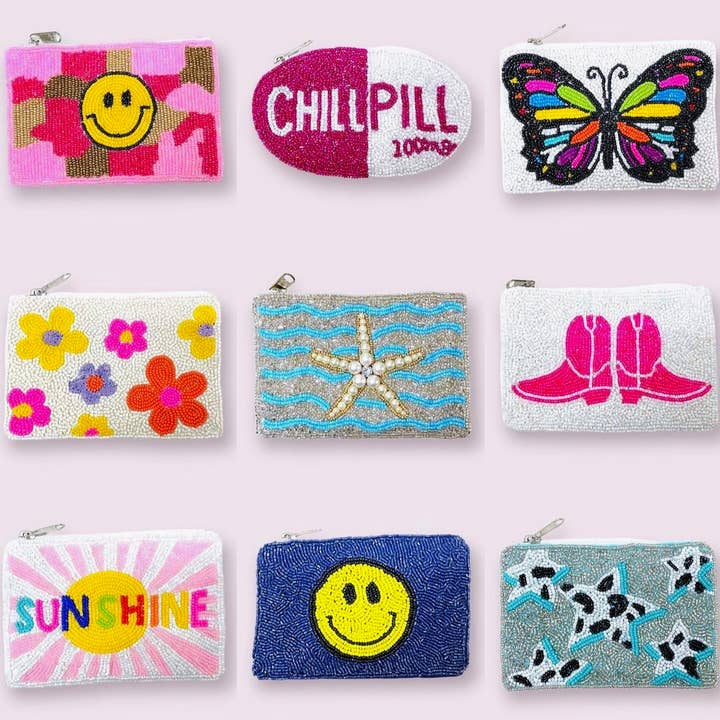 Beaded Coin Purses for wholesale by cutandcropped