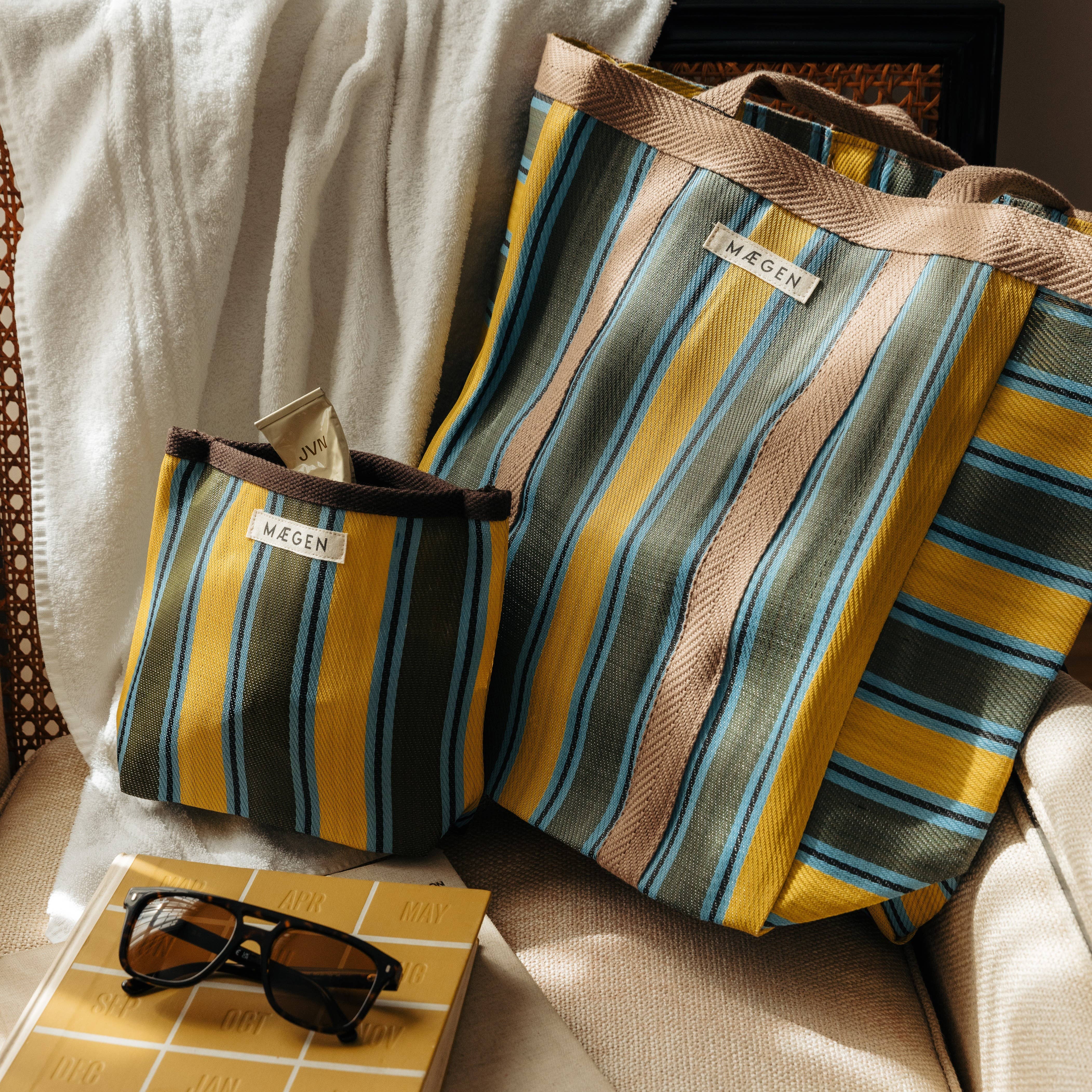 MÆGEN - Wholesale Tote Bag - Unisex - Everywhere Bag | Chocolate/ Yellow/ Olive6