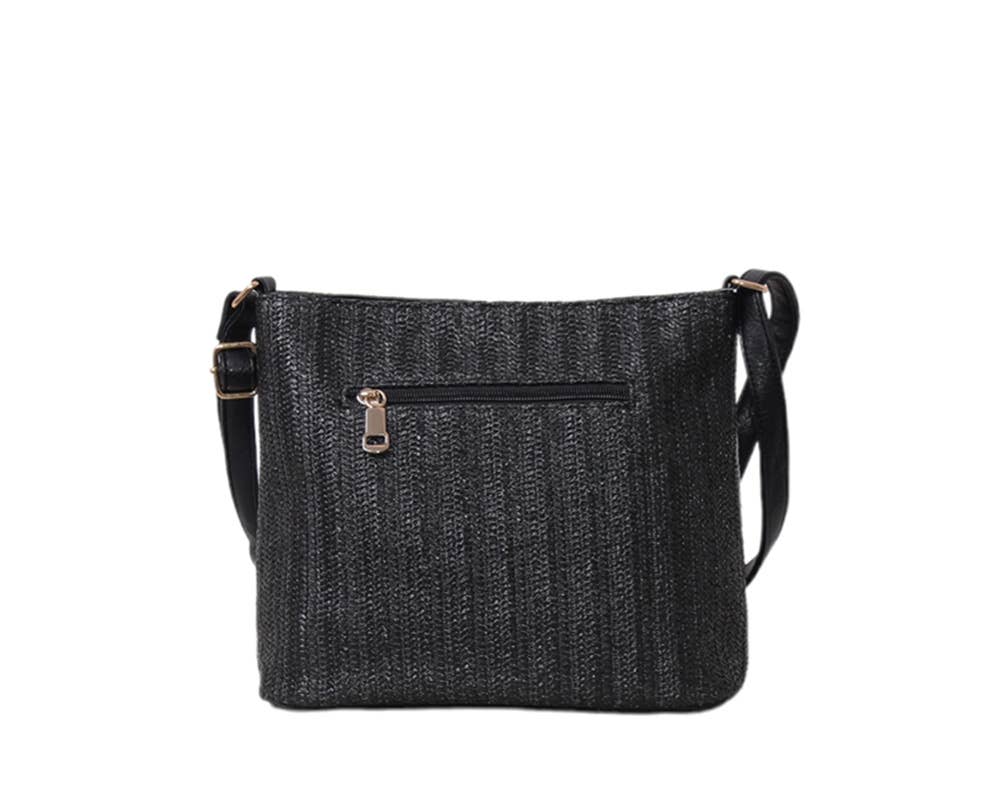 Black CROSSBODY BAG RAFFIA STRIPES COLORS. NEW COLLECTION for wholesale on Faire1