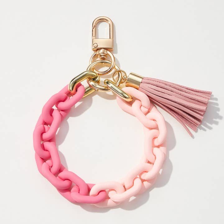 Frem - Wholesale Keychain Bracelet - Silicone Coated Matte Key Ring Bracelets with Leather Tassel1