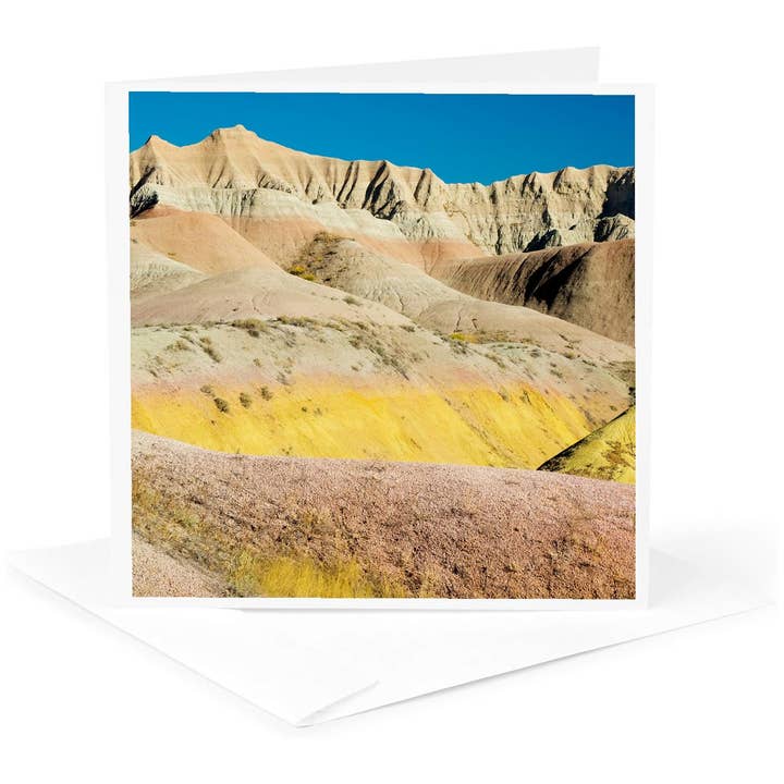 3dRose, South Dakota, Badlands nationalpark. Bergformationer, Yellow Mounds., Vykort för wholesale av 3dRose